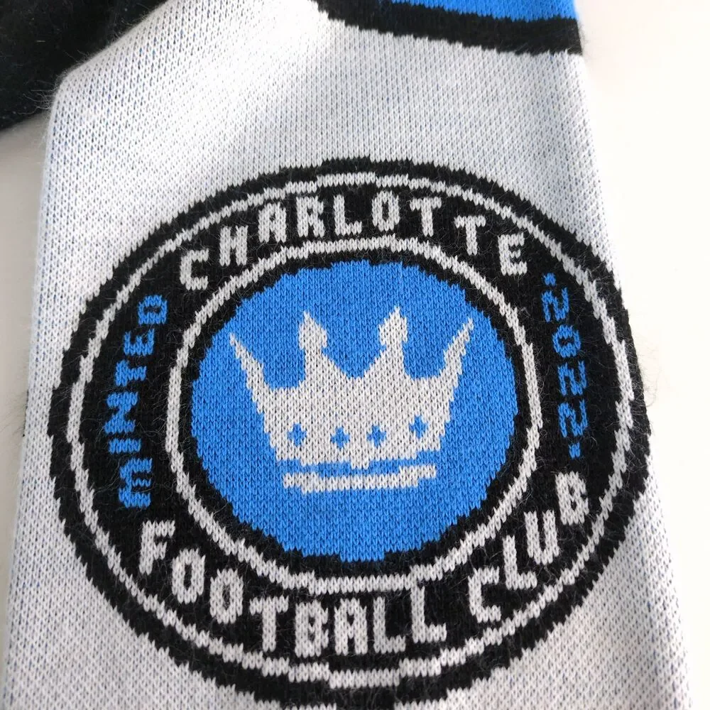 Charlotte‎ United Football Club Soccer Knit Fringe Scarf Ruffneck NC CLT FC